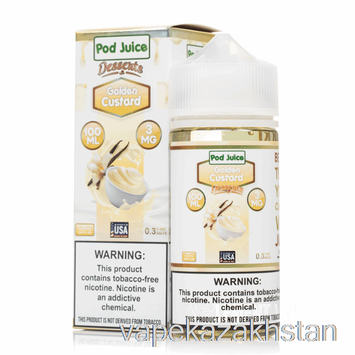 Vape Kazakhstan Golden Custard - Pod Juice Desserts - 100mL 0mg